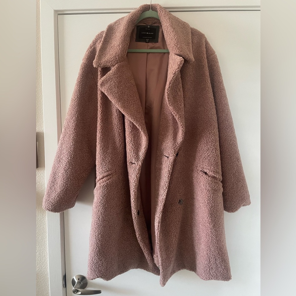 Lucky Brand | Teddy Bear Double Breasted Coat | Pink